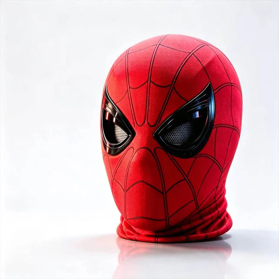 2026 Popular Breathable Spider Man Headset with Chin Operable Blink Touch Glowing Mask Miles Halloween Cosplay Boys Headgear Toy