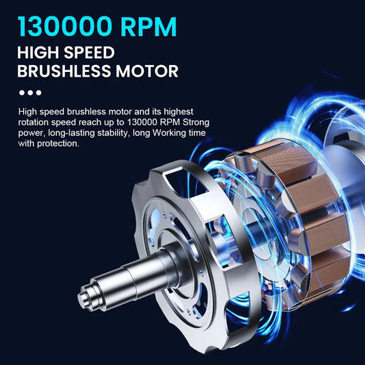 Turbo Fan Electric Air Duster Blower Portable Cleaning Hair Dryer Accessories Tools Car Blowing Snow Type-C Charging
