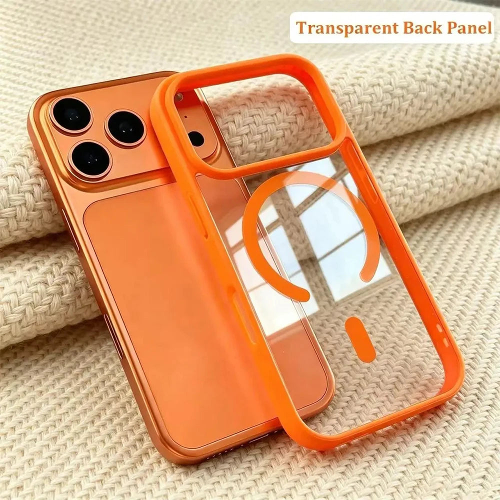 Luxury for Magsafe Wireless Charge Phone Case for iPhone 18 Pro Max 17 Air 16 Plus 15 14 13 12 11 Pro Max Magnetic Acrylic Cover
