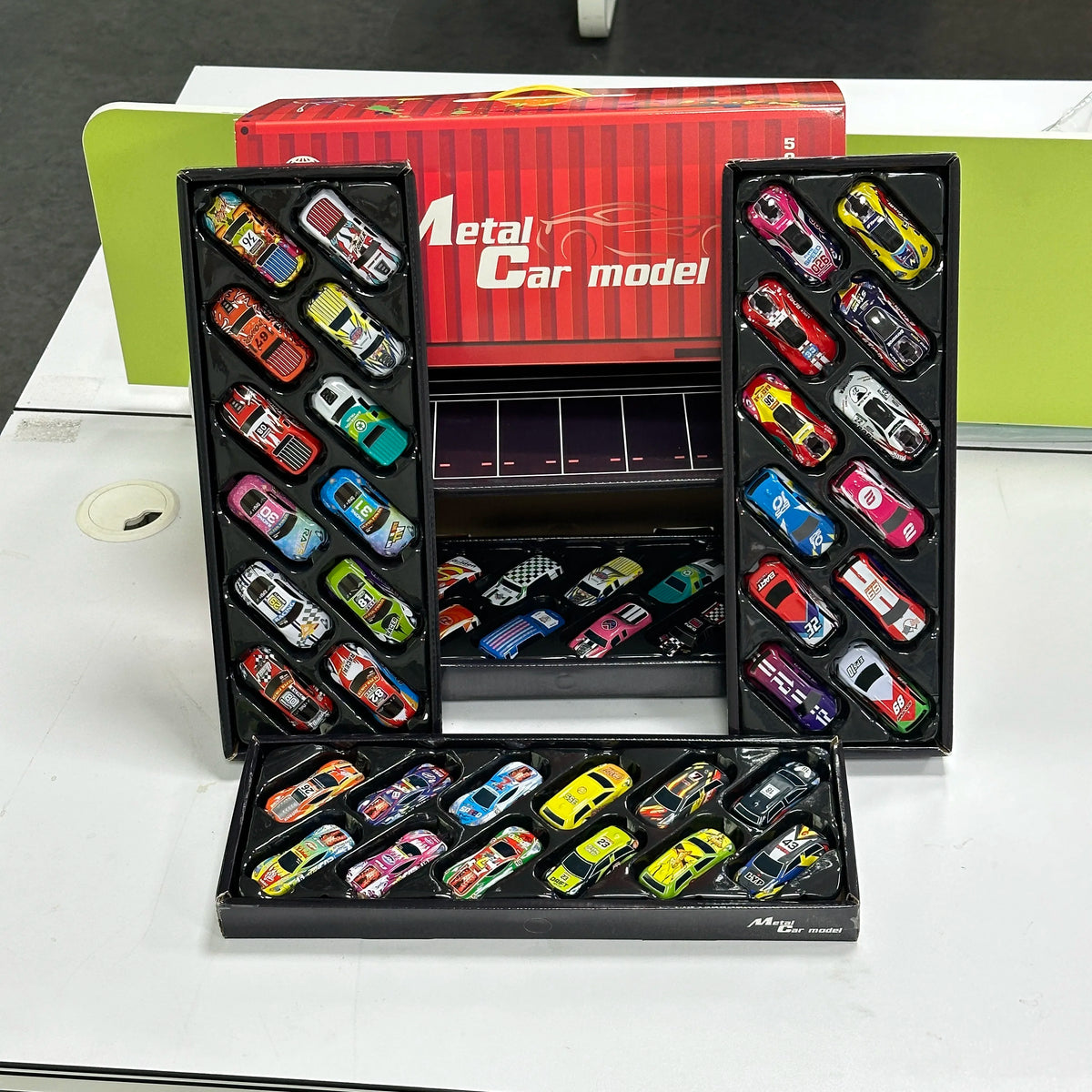 10/20/30/48 Pieces Pull Back Cars Mini Car Set Inertia for Boys Plastic Vehicle Model with Container Collection Toy Gift for Kid