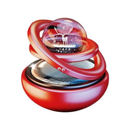 Solar Aromatherapy Ornaments Car Double Suspended Crystal Ball Rotating Aromatherapy Perfume Ornaments For Home Car Decoration