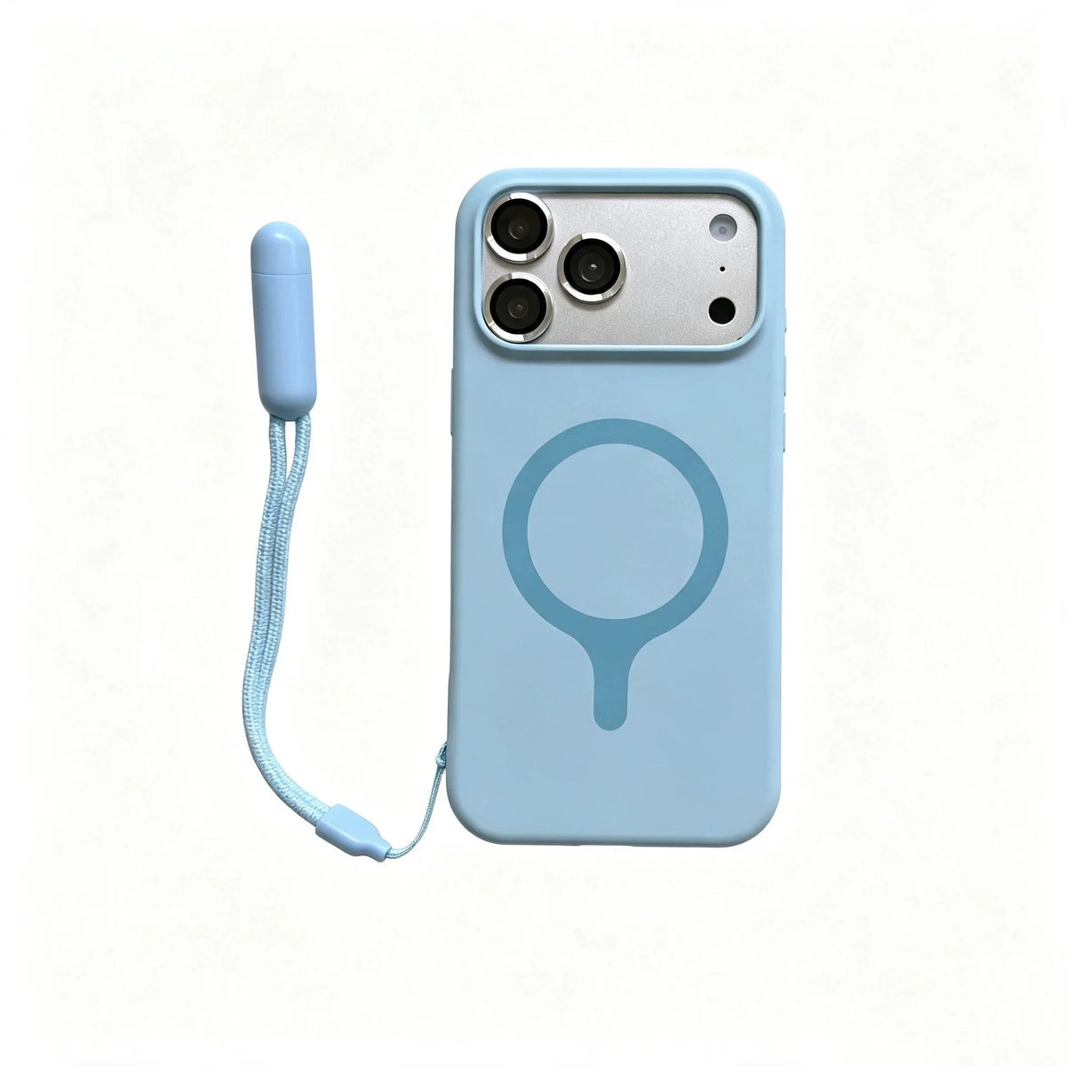 Contrast Lanyard Hand Wrist Strap Silicone Phone Case For iPhone 18 Pro 17 16 15 Pro Max For Magsafe With Lens Protector Cover