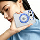360°Rotating Metal Bracket Transparent Hard PC Fold Phone Case for iPhone Duo For Magsafe Magnetic Bumper For iPhone Duo Cover