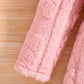 Girls spring and autumn children's fashion home casual warm pink velvet hooded coat 4-8Y1