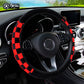 Plush Plaid Car without Inner Ring Steering Wheel Cover Comfortable Warm Soft Automotive Supplies Interior Suitable for 37-38cm