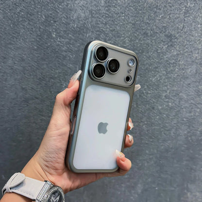 Luxury Translucent Shockproof Phone Case For iPhone 17 18 15 16 14 Pro Max 17Pro 18Pro Air Plating Bumper Cases Matte Back Cover