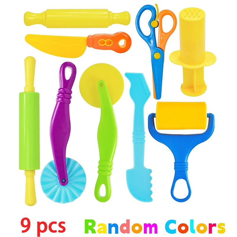 Basic Dough Clay Tools Kits Modeling Accessories Animal Cutters Rolling Pin Safety Scissor Dough Extruder Rollers for Kids