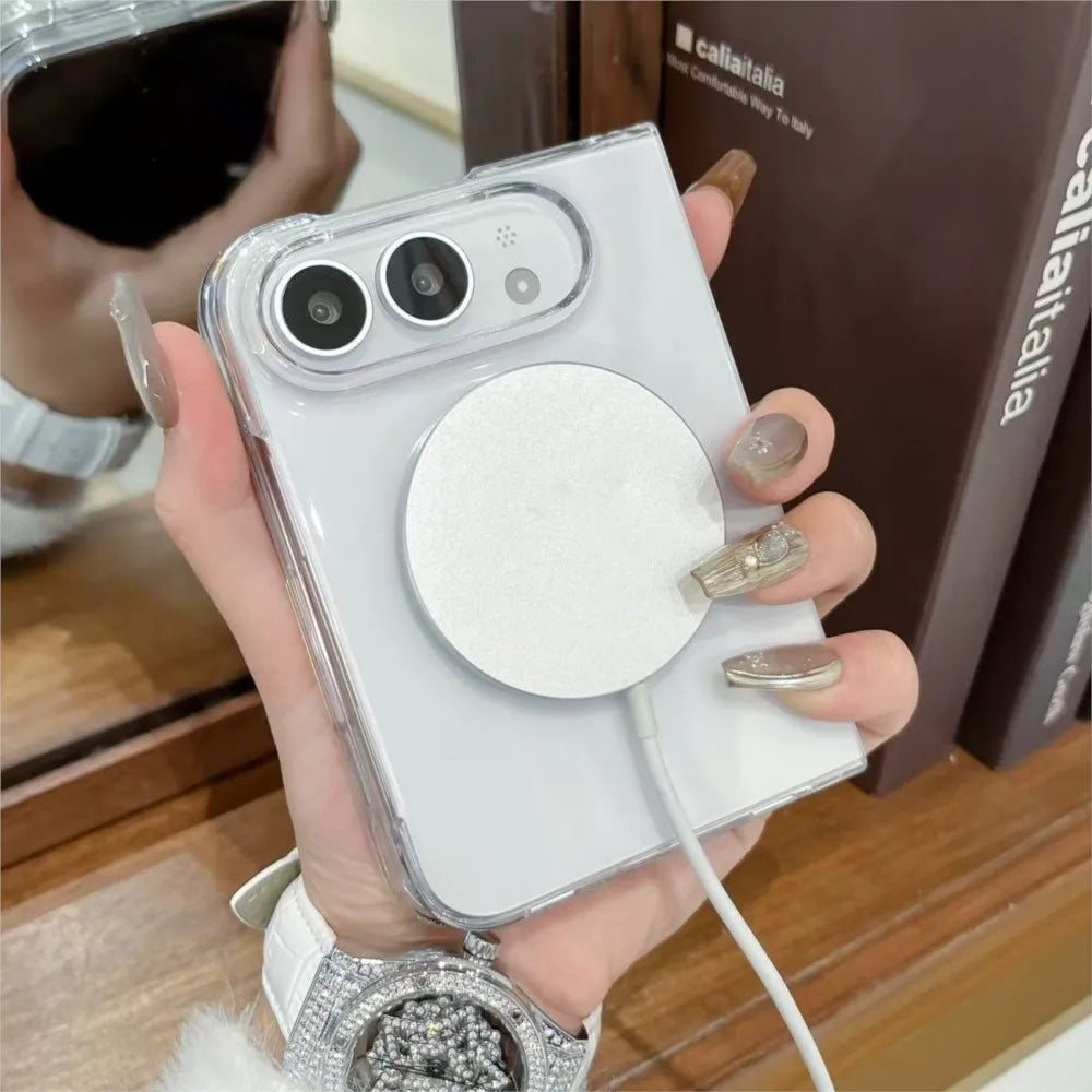 Strong Magnetic Force Case For iPhone Duo Fold for Magsafe Wireless Charge Cover for iphone 18 Duo Ultra Clear Case