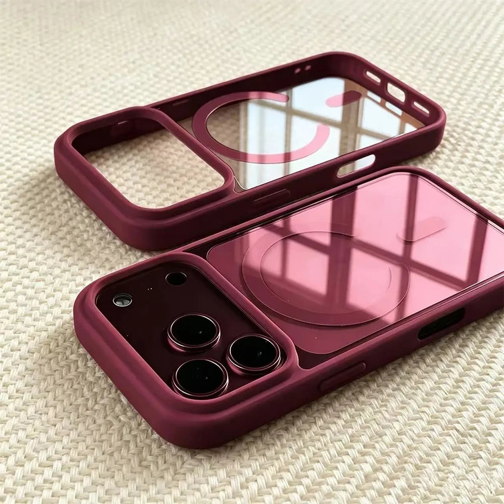 Luxury for Magsafe Wireless Charge Phone Case for iPhone 18 Pro Max 17 Air 16 Plus 15 14 13 12 11 Pro Max Magnetic Acrylic Cover
