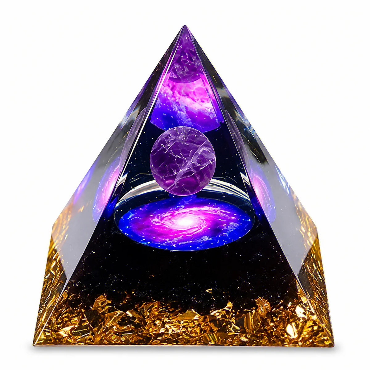 1PC Amethyst Crystal Ball Pyramid Raw Stone Homeopathic Home Decoration for Stress Relief And Wealth Attraction