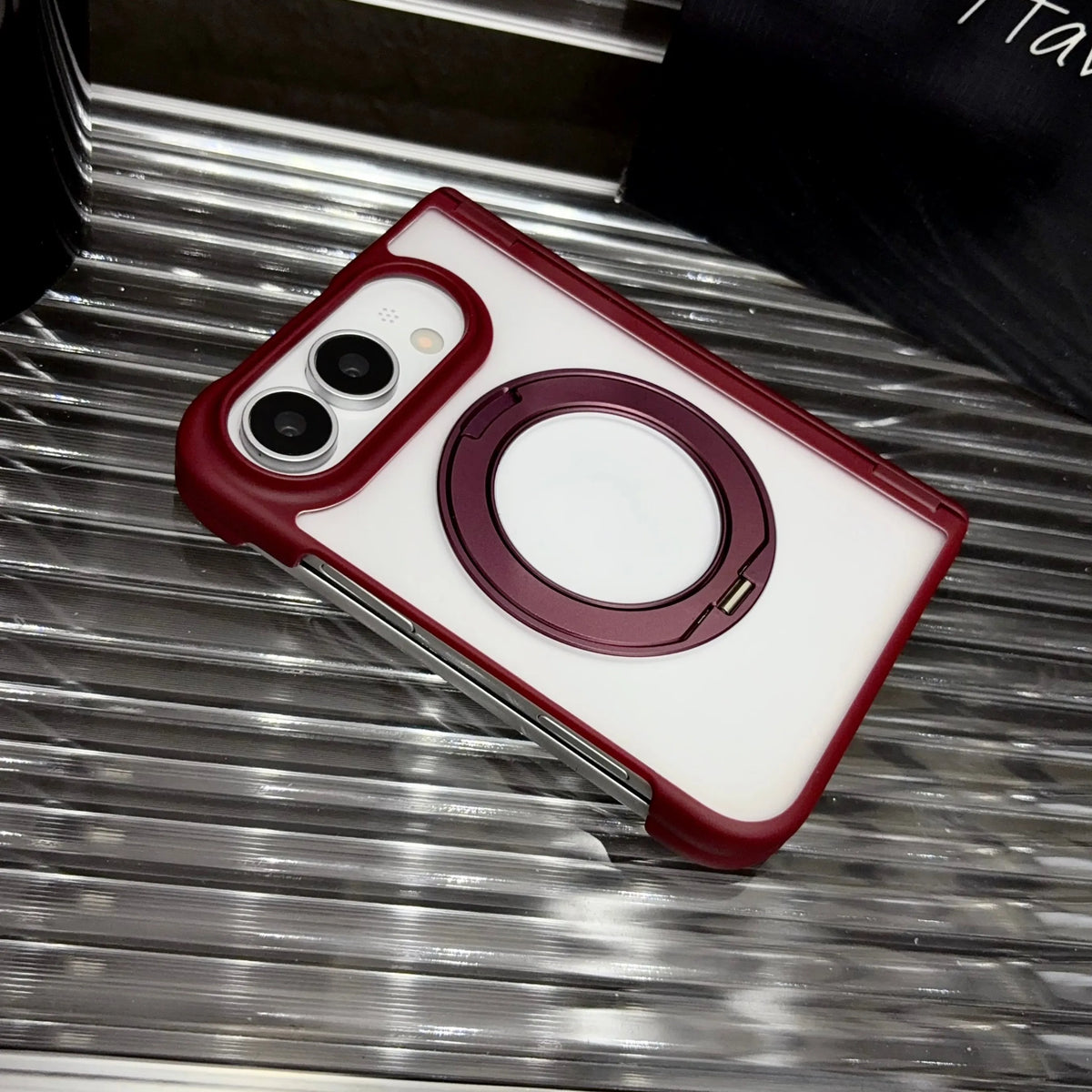 For iPhone Duo 2026 Magnetic 360 Rotating Bracket Case for iPhone DUO NEW 18Fold Matte Translucent Wireless Charging Stand Cover