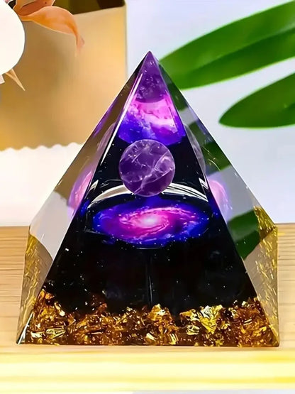 1PC Amethyst Crystal Ball Pyramid Raw Stone Homeopathic Home Decoration for Stress Relief And Wealth Attraction