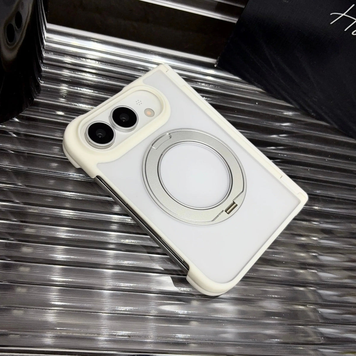 For iPhone Duo 2026 Magnetic 360 Rotating Bracket Case for iPhone DUO NEW 18Fold Matte Translucent Wireless Charging Stand Cover