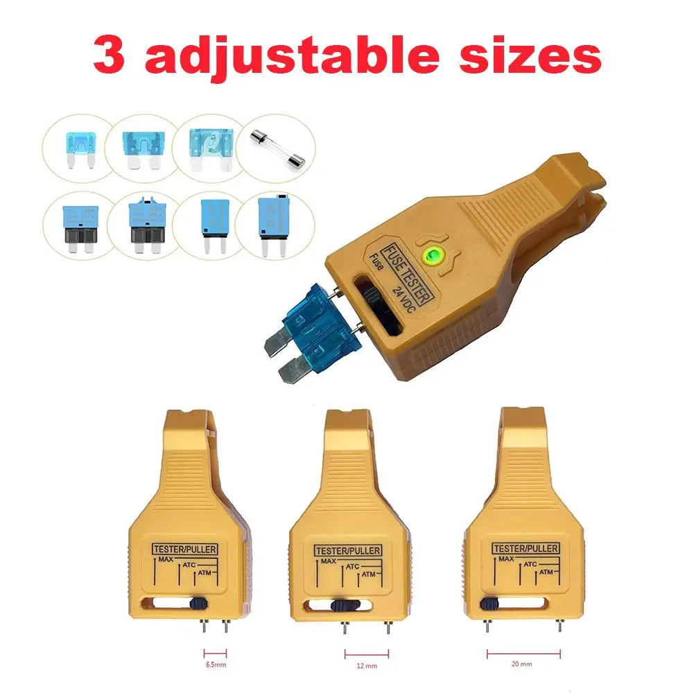 2 in 1 Automotive Fuse Tester and Puller Adjustable Probe Fuse Checker Removal Tool with Indicator Light for MAXI ATO ATC ATM