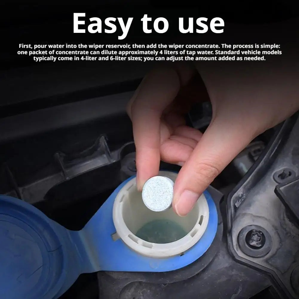 Car Windshield Cleaner Effervescent Tablets Solid Concentrated Washer Fluid For Auto Glass Oil Film Removal All Season
