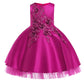 Elegant Flower Wedding Party Girls Dress Gold Princess Bridesmaids Evening Prom Gown Pageant Birthday Princess Dresses Vestidos