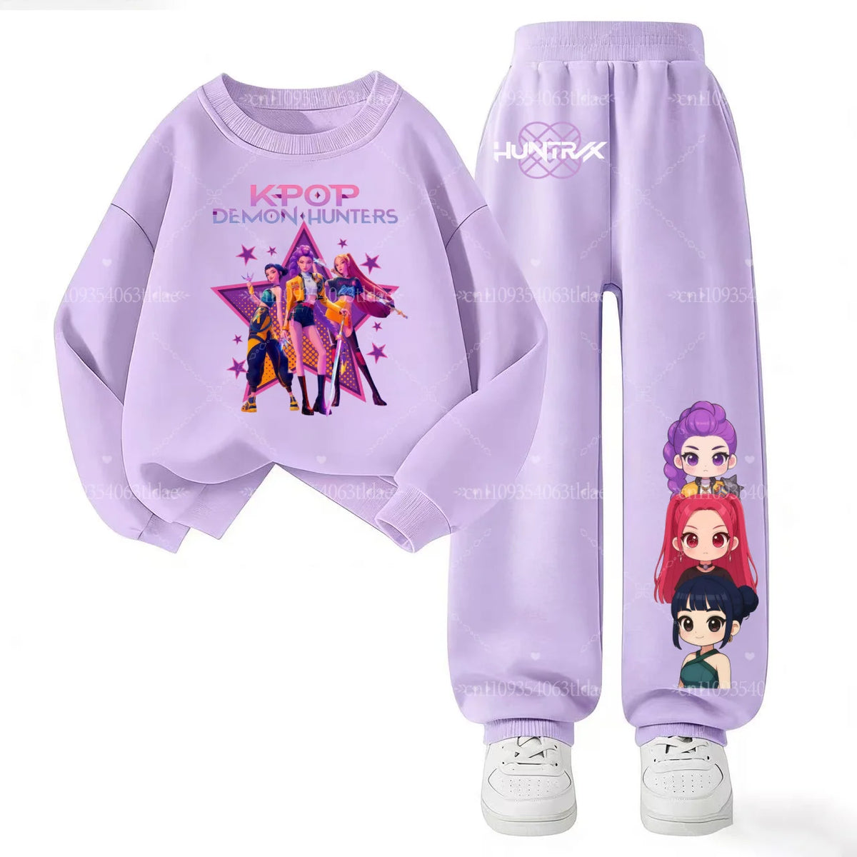 2026 New  Slayer Print Kids Sweatshirt Set 2Pcs Boys Girls Anime Casual Sportswear Children's Tracksui