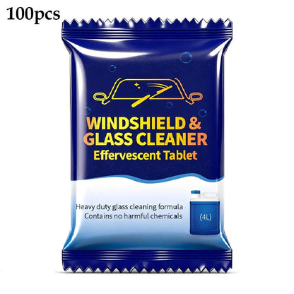 Car Windshield Cleaner Effervescent Tablets Solid Concentrated Washer Fluid For Auto Glass Oil Film Removal All Season