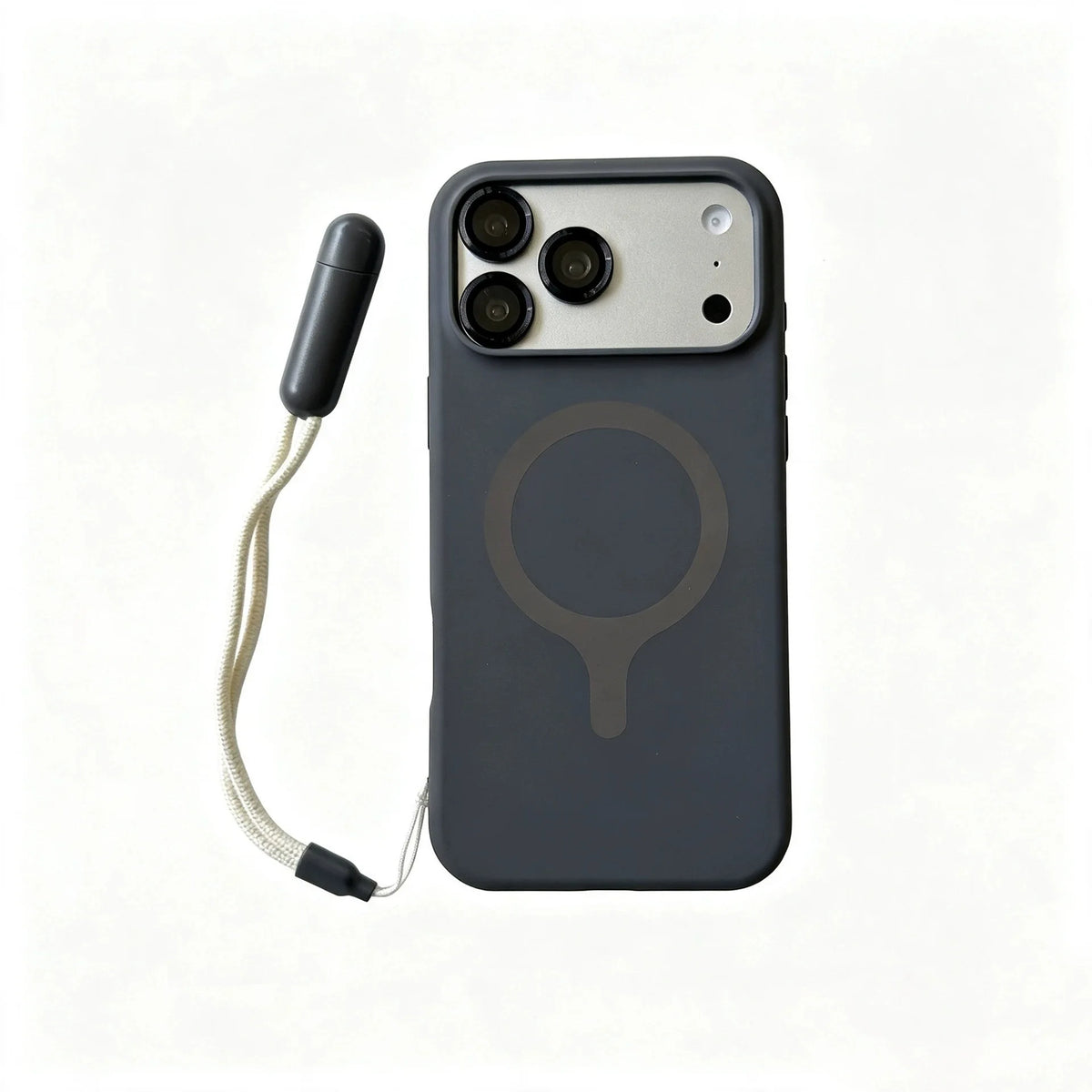 Contrast Lanyard Hand Wrist Strap Silicone Phone Case For iPhone 18 Pro 17 16 15 Pro Max For Magsafe With Lens Protector Cover