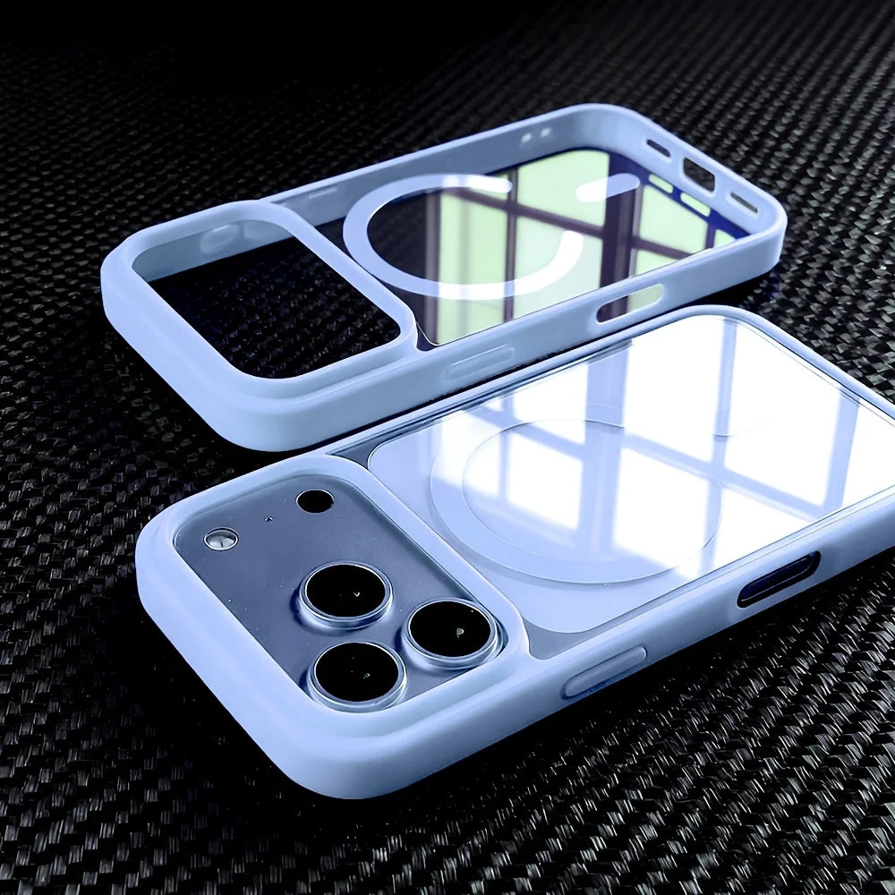 Fashion for Magsafe Wireless Charge Phone Case for IPhone 17 Air 16 15 14 Plus 13 12  Pro Max Transparent Acrylic Back Cover