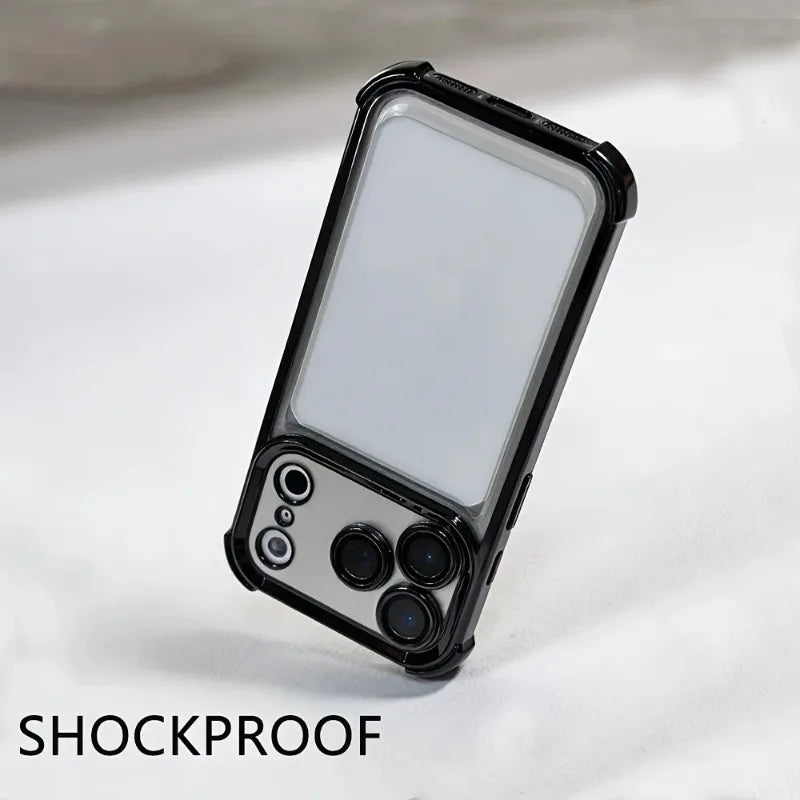Luxury Buffer Impact Shockproof Plating Transparent Phone Case For iPhone 18 Pro 17 16 15 14 Plus 13 12 Pro Max Clear Back Cover