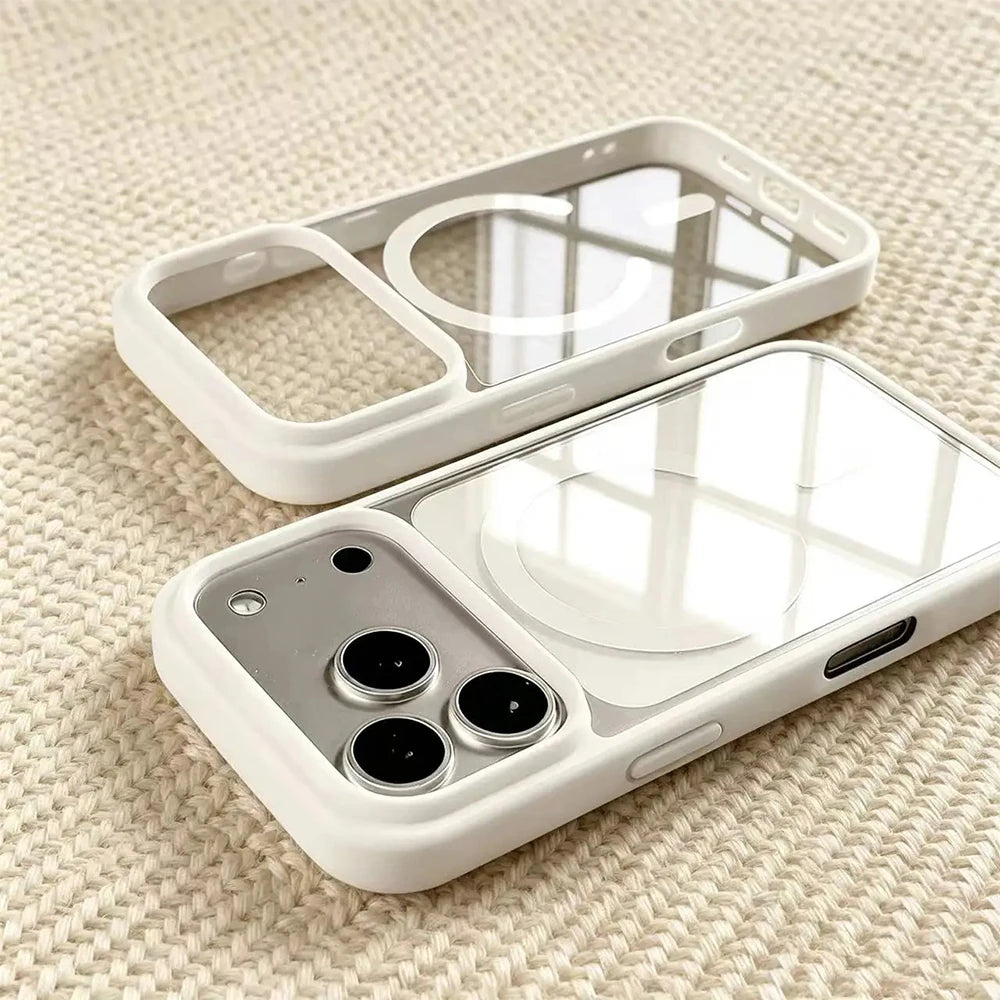 Luxury for Magsafe Wireless Charge Phone Case for iPhone 18 Pro Max 17 Air 16 Plus 15 14 13 12 11 Pro Max Magnetic Acrylic Cover