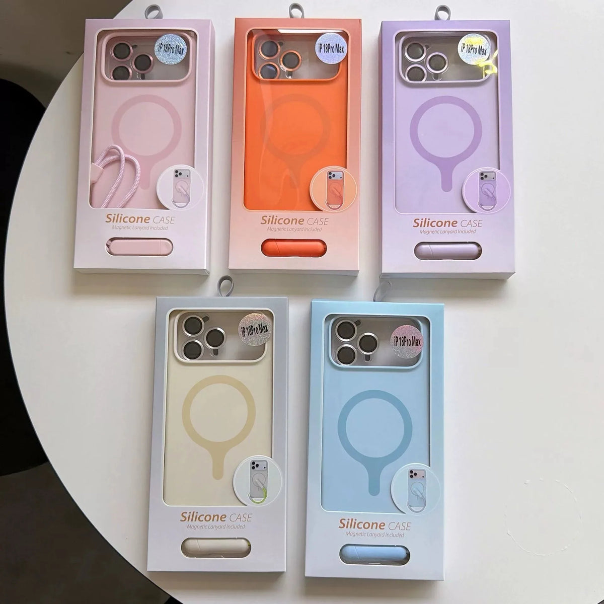 Contrast Lanyard Hand Wrist Strap Silicone Phone Case For iPhone 18 Pro 17 16 15 Pro Max For Magsafe With Lens Protector Cover