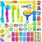 Basic Dough Clay Tools Kits Modeling Accessories Animal Cutters Rolling Pin Safety Scissor Dough Extruder Rollers for Kids