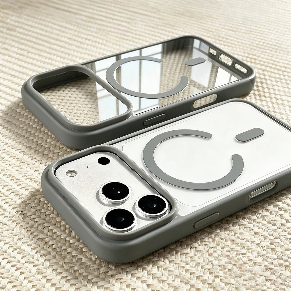 Luxury for Magsafe Wireless Charge Phone Case for iPhone 18 Pro Max 17 Air 16 Plus 15 14 13 12 11 Pro Max Magnetic Acrylic Cover