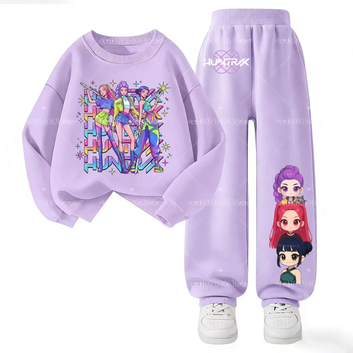 2026 New  Slayer Print Kids Sweatshirt Set 2Pcs Boys Girls Anime Casual Sportswear Children's Tracksui