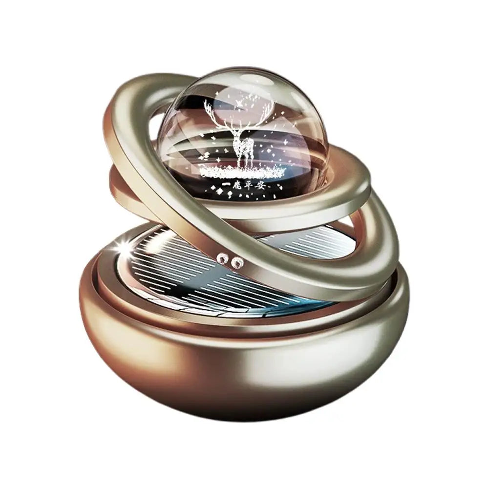 Solar Aromatherapy Ornaments Car Double Suspended Crystal Ball Rotating Aromatherapy Perfume Ornaments For Home Car Decoration