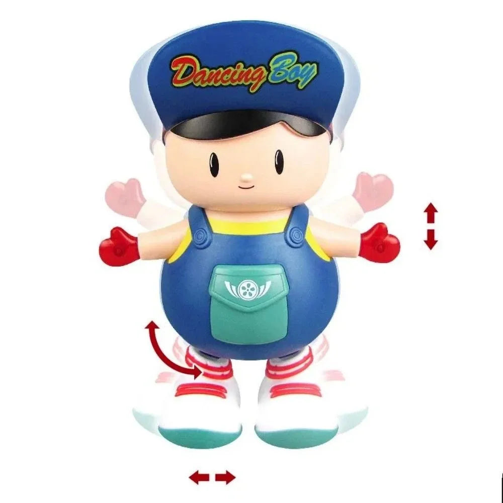 LED Dancing Boy Figurine Plastic with Lights Dancing Swing Boy Movable Collection Kids Electric Boy Toy Kids Toddlers