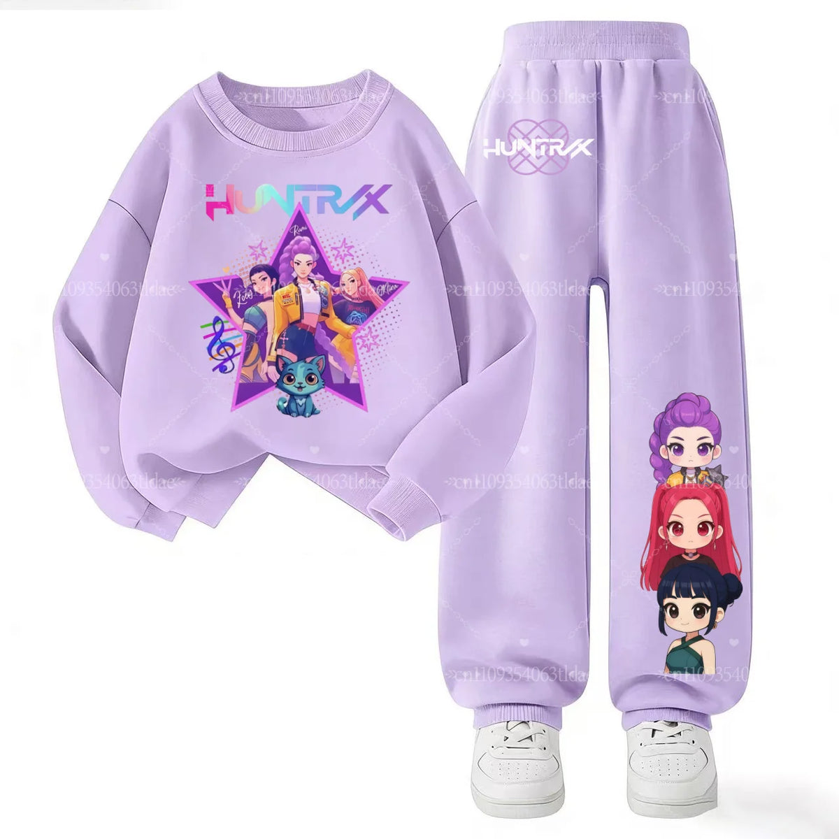 2026 New  Slayer Print Kids Sweatshirt Set 2Pcs Boys Girls Anime Casual Sportswear Children's Tracksui