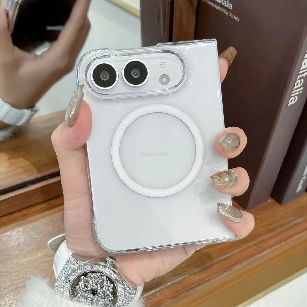 Strong Magnetic Force Case For iPhone Duo Fold for Magsafe Wireless Charge Cover for iphone 18 Duo Ultra Clear Case