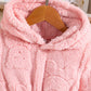 Girls spring and autumn children's fashion home casual warm pink velvet hooded coat 4-8Y1