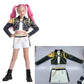 Dvoudílný taneční kostým pro dívky v bílé a zlaté barvě, populární oblečení na vystoupení ve stylu K-pop, dětská narozeninová párty, cosplay, týmová uniforma pro zpěvačky