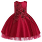 Elegant Flower Wedding Party Girls Dress Gold Princess Bridesmaids Evening Prom Gown Pageant Birthday Princess Dresses Vestidos