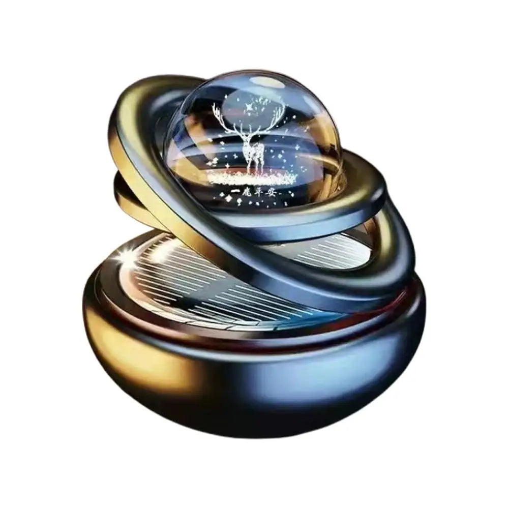 Solar Aromatherapy Ornaments Car Double Suspended Crystal Ball Rotating Aromatherapy Perfume Ornaments For Home Car Decoration