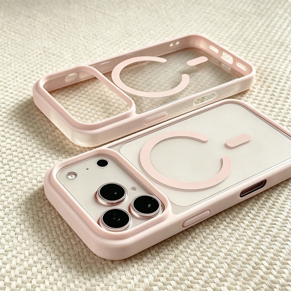 Luxury for Magsafe Wireless Charge Phone Case for iPhone 18 Pro Max 17 Air 16 Plus 15 14 13 12 11 Pro Max Magnetic Acrylic Cover