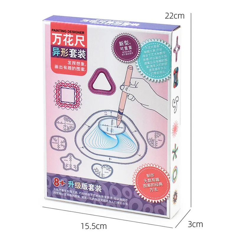 Multi-function Geometric Ruler Drawing Painting Spirograph Tools Kit for Children Educational Coloring Spiral Gears Drafting Toy
