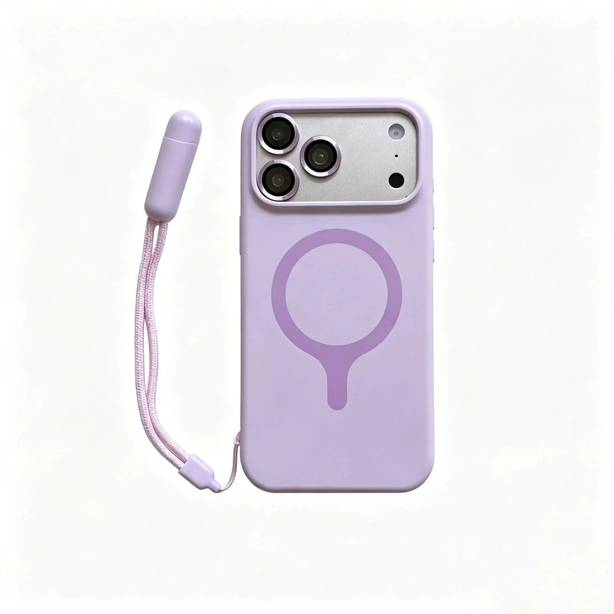 Contrast Lanyard Hand Wrist Strap Silicone Phone Case For iPhone 18 Pro 17 16 15 Pro Max For Magsafe With Lens Protector Cover