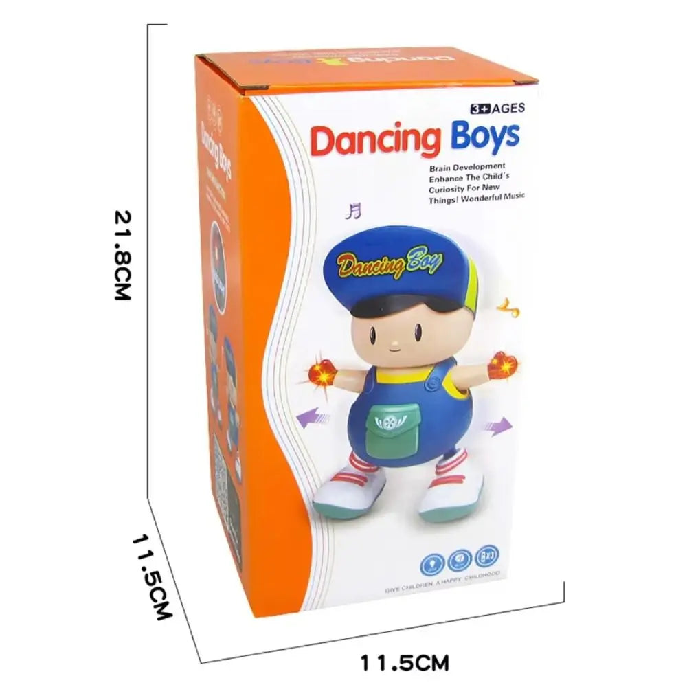 LED Dancing Boy Figurine Plastic with Lights Dancing Swing Boy Movable Collection Kids Electric Boy Toy Kids Toddlers