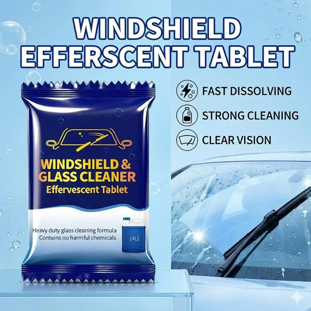 Car Windshield Cleaner Effervescent Tablets Solid Concentrated Washer Fluid For Auto Glass Oil Film Removal All Season