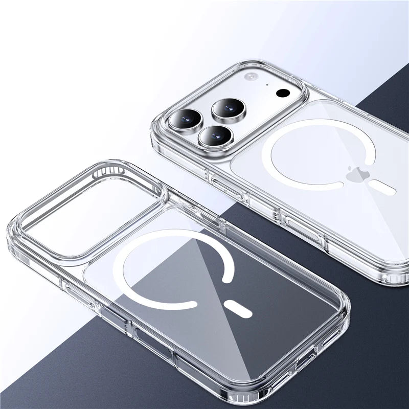 Original Clear Magnetic for Magsafe Case for iPhone 18 Pro Max 17 16 15 14 13 12 11 Pro Max Anti-Drop Protective Cover Shell