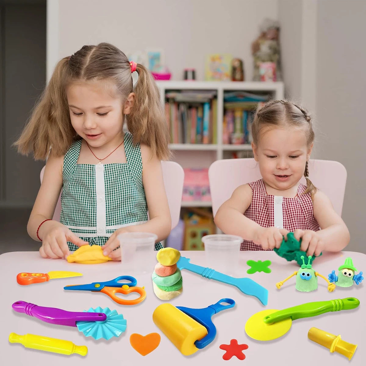 Basic Dough Clay Tools Kits Modeling Accessories Animal Cutters Rolling Pin Safety Scissor Dough Extruder Rollers for Kids