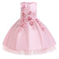 Elegant Flower Wedding Party Girls Dress Gold Princess Bridesmaids Evening Prom Gown Pageant Birthday Princess Dresses Vestidos