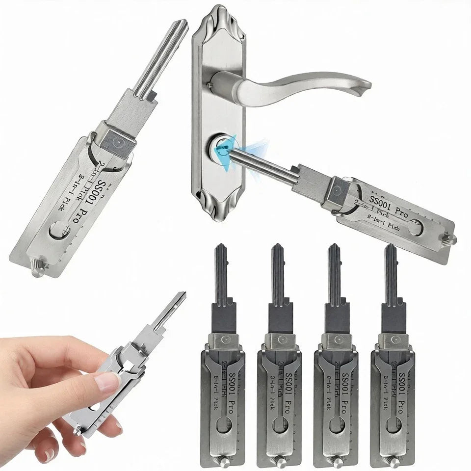 SS001 SS002 PRO 2-in-1 Stainless Steel Master Key Decoder Master Key Decoder Suitable for Opening Room Door Locks