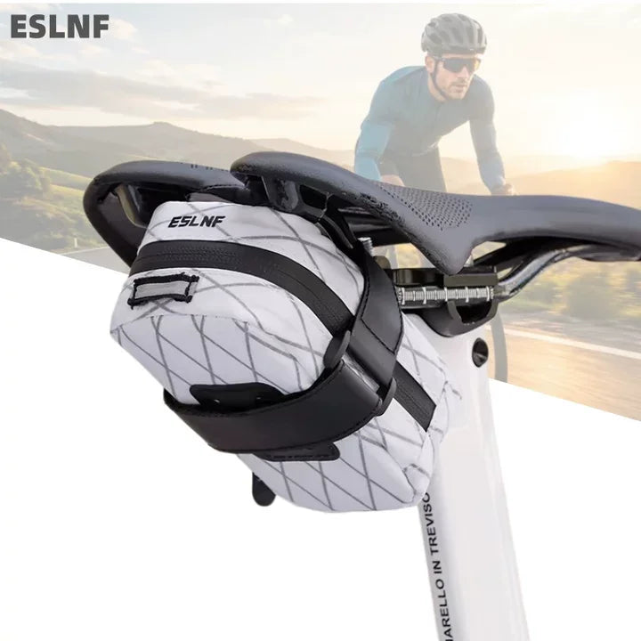 ESLNF Waterproof Reflective Tail Quick Release Riding Bike Saddle Bag Bicycle Accessories