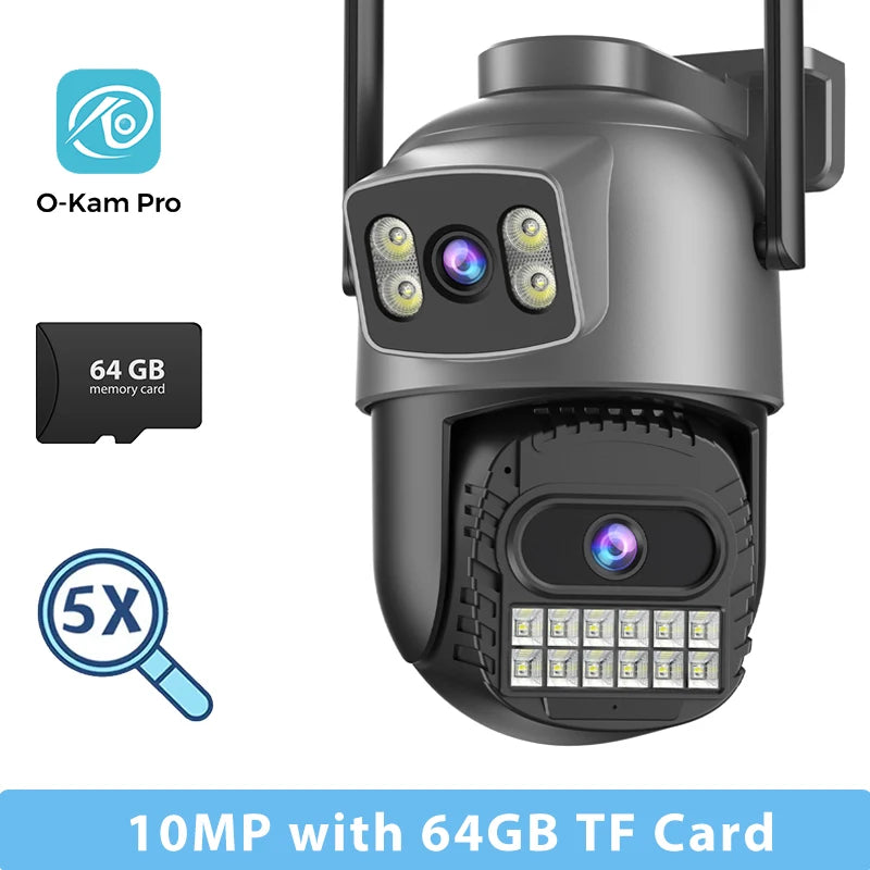 BESDER 15MP Wifi Camera PTZ Outdoor Dual Screen 10X Digital Zoom Human Detection 10MP Security IP Camera Surveillance O-Kam Pro