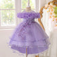 Elegant Flower Bridesmaid Party Girl Dresses Fashion Tulle Wedding Birthday Princess Dress for Girls Graduation Pageant Costumes